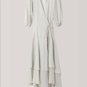 GANNI Wilkie Seersucker Wrap Dress